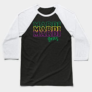 Retro Groovy Mardi Gras Costume New Orleans Carnival Parade Baseball T-Shirt